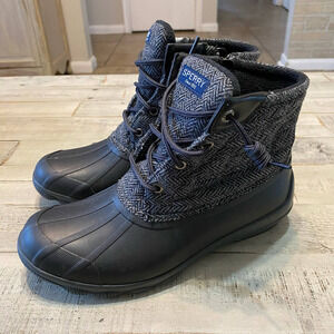 Sperry Women's Syren Gulf Boots size 6.5 duck boots wool blend grey black